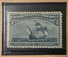 1893 US Scott #232 Columbian 3 Cents Santa Maria Flagship MNH VF-XF.