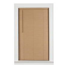 1" Cordless Vinyl Room Darkening Mini Blinds, Khaki, 30"W x 64"L