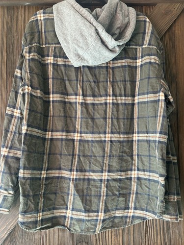 Camicia American Eagle in flanella con cappuccio e bottoni - cappuccio staccabile - donna taglia XXL - Foto 2 di 8