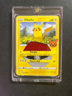 CUSTOME MADE PIKACHU POKEBALL PATCH CARD WITH CASE TCG