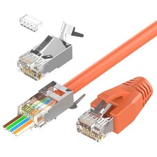 Ethernet Stecker RJ45 Cat7 Cat6A Pass Through geschirmt 10 Stück