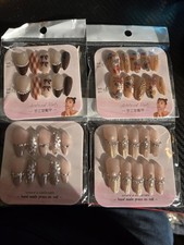 Press On Nails 4 Pairs Of Large Size Medium And Long Length Almond Nail Art. L1 