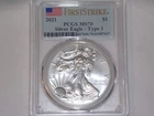 2021 - PCGS MS70 AMERICAN SILVER EAGLE 1 OZ * FIRST STRIKE * TYPE 1 *