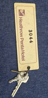 Vintage Hotel Key And Keychain Chain Tag The Penta Heathrow London