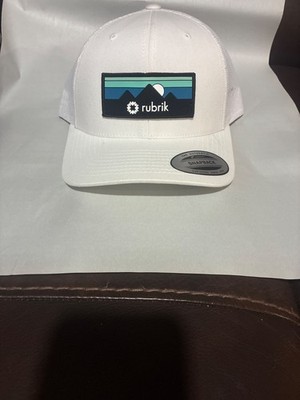 Rubrik Patch Snapback Trucker Hat White One Size Mesh Decky *New with Tags*