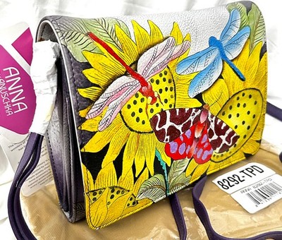 Anuschka Anna NWT Flap-over Multi Compartment Crossbody Bag-TUSCAN PARADISE