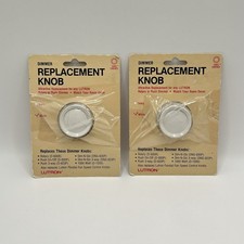 Lot of 2 Lutron White Round Rotary Replacement Dimmer Light Knob Fan Control New