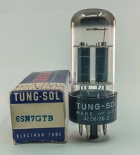 NOS TUNG SOL 6SN7GTB/BLACK PLATES/HORSHOE GETTER/PERFECT MATCHED GAIN