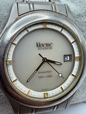Ladies Klaeuse TITANIUM Diamonds Solar Drive Silver Tone Date Watch WORKS