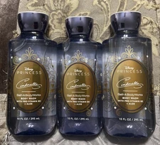 3 Bath & Body Works DISNEY PRINCESS CINDERELLA Body Wash Shower Gel 10 oz. NEW