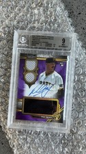 2024 Topps Triple Threads Rookie Autograph Relics Paul Skenes Amethyst /75 BGS 9