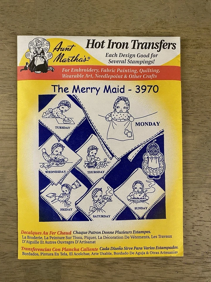 Aunt Martha's Hot Iron Transfer Merry Maid Little Helper Little Angle 3 VTG - Image 2 of 4