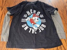 Boys Size 6 Black Paw Patrol Marshall Long Sleeve Tee Shirt Tshirt