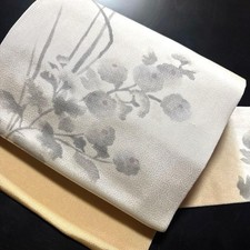 Nagoya Obi Belt Band Kyusun Pure Silk Kimono Nagoya Style Chirimen Japan (K1882)