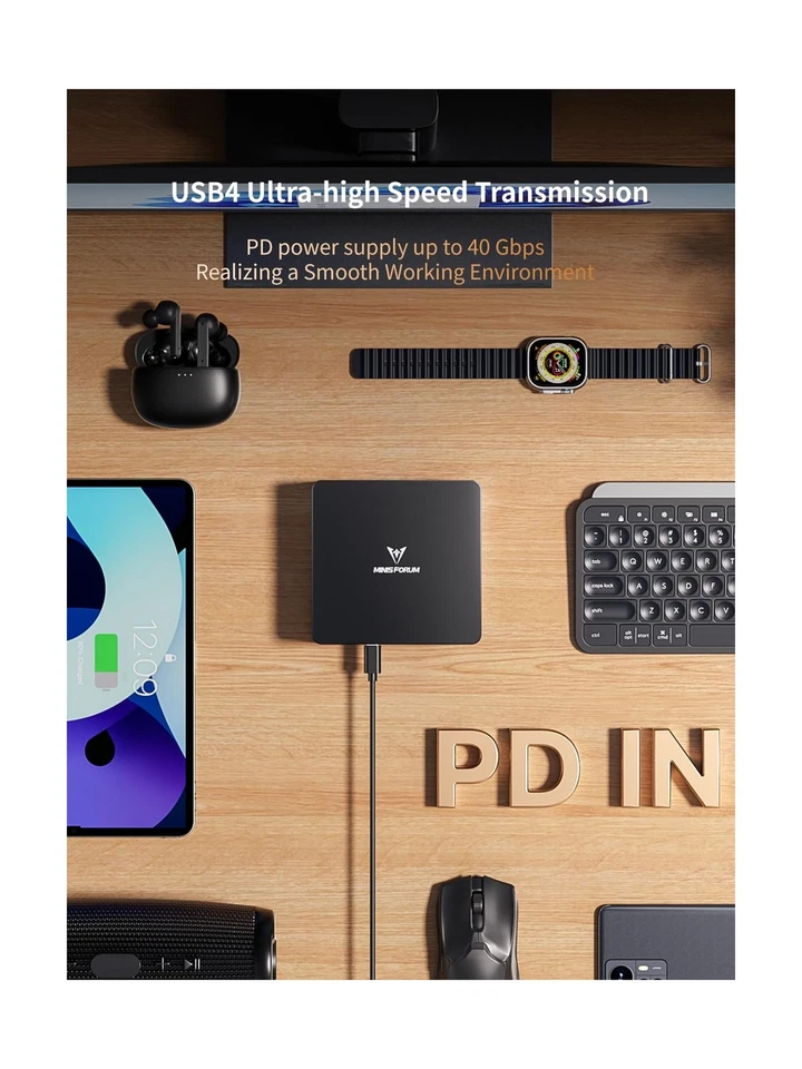 MINISFORUM UM890 Pro Barebone with Mini PC, AMD Ryzen 9 8945HS Mini Computers... - Image 4 of 4