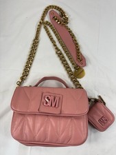 Steve Madden BLUCA Quilted DOUBLE Strap CROSSBODY Bag COIN Pouch pink new