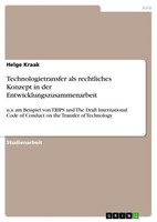Technologietransfer Als Rechtliches Konzept In Der Entwicklungszusammenarbeit He