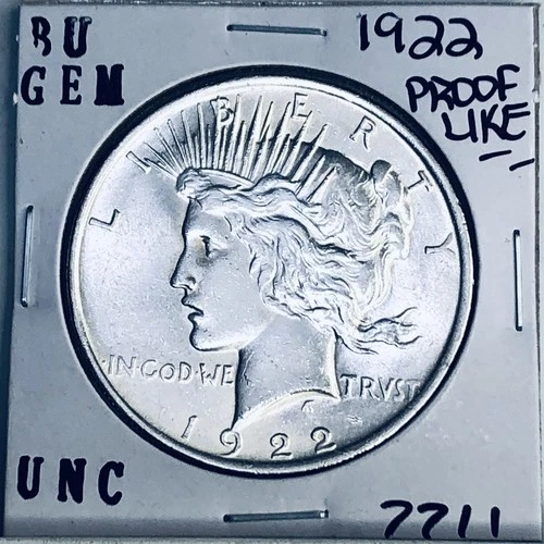 1922 P BU GEM PEACE SILVER DOLLAR UNC MS+++ U.S. MINT RARE COIN 7711
