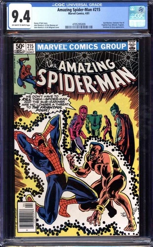 AMAZING SPIDER-MAN #215 CGC 9.4 OW/WH PAGES // NEWSSTAND MARVEL COMICS 1981