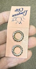 Vintage Silver Tone Lingerie Clip Set 2 Original Card In Box 5/8
