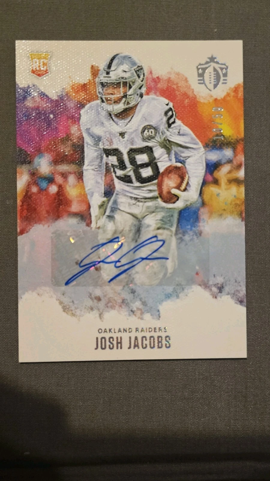 Josh Jacobs Panini Chronicles Gridiron Kings #GK21 Signature-Holo Gold
