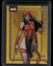 ELEKTRA 2026 TOPPS CHROME MARVEL COMICS #116 GOLD WAVE REFRACTOR 3/50