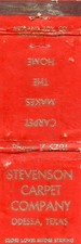 Stevenson Carpet Company, Odessa, Texas Matchbook