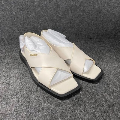 COACH Link Criss Cross Sandals Women's Size 8.5 Chalk CAP62 | eBay
