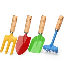 Anzmtosn Kids Metal Garden Tool Set Sand Toy, Rake, 7 inches length , Green