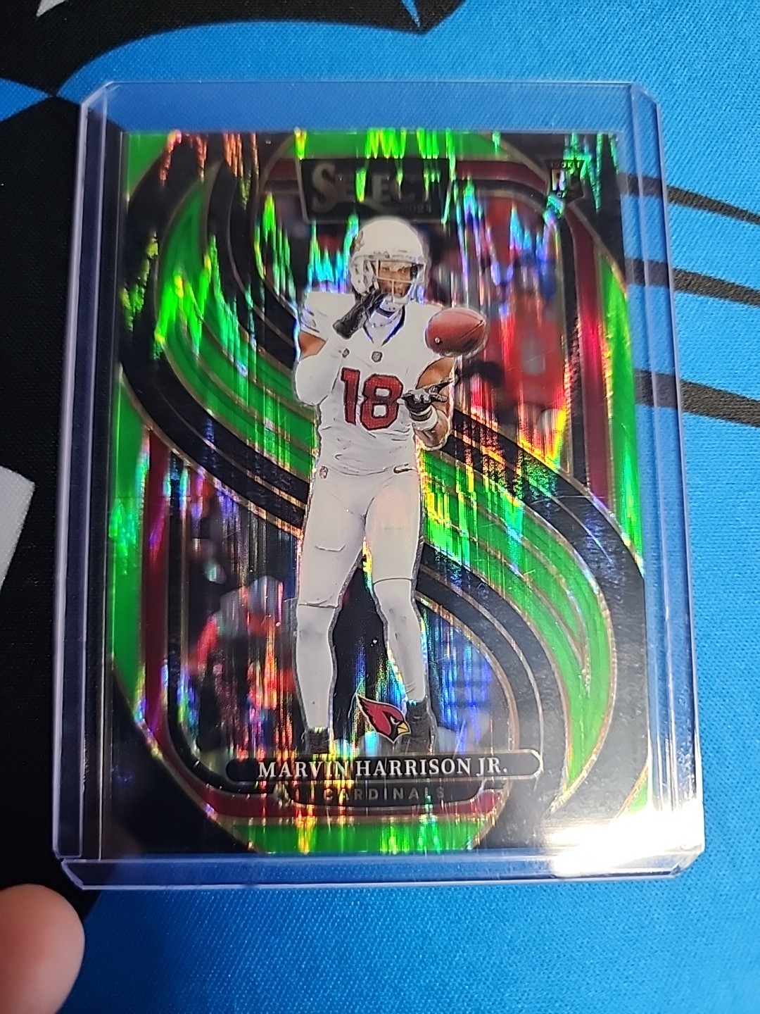 2024 Panini Select - Premier Marvin Harrison Jr. Green Shock Prizm /499 (RC)