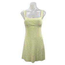 Zara Women's Yellow Sleeveless Square Neck Skater A Line Mini Dress Size S