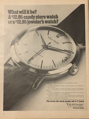 1967 Hamilton Vantage 17 Jewels PRINT AD Watch That Watch People Sell VTG  1960s