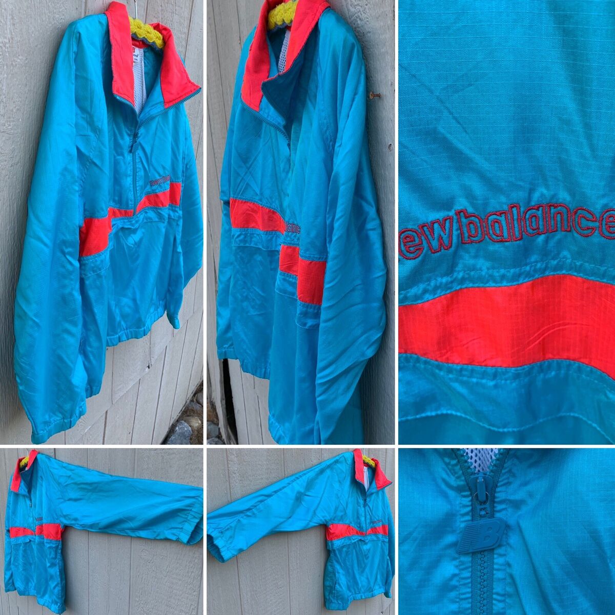 Vintage New Balance Pullover Windbreaker Jacket Neon Color Vintage New Balance Pullover Windbreaker Jacket Neon Color