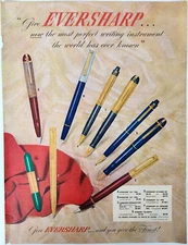 Eversharp Skyliner Set Pens Vintage 1947 Ad Magazine Print Writing Kimberly