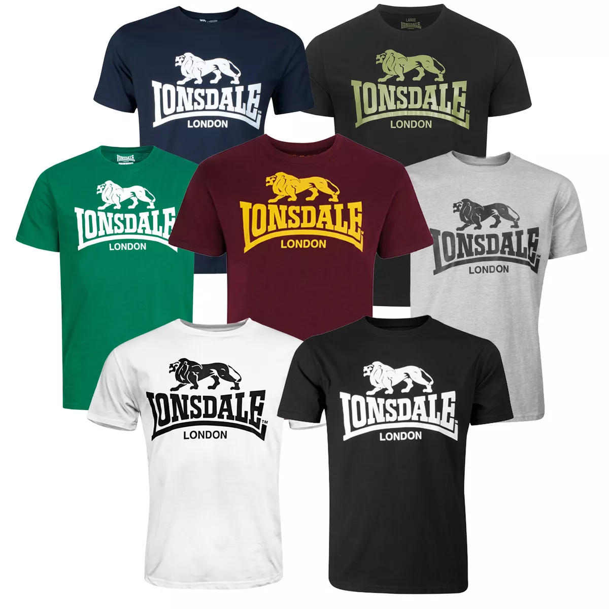 T-Shirt Logo Classic Lonsdale Green Hemd White Black Oxblood Lion Blue eBay Grey |