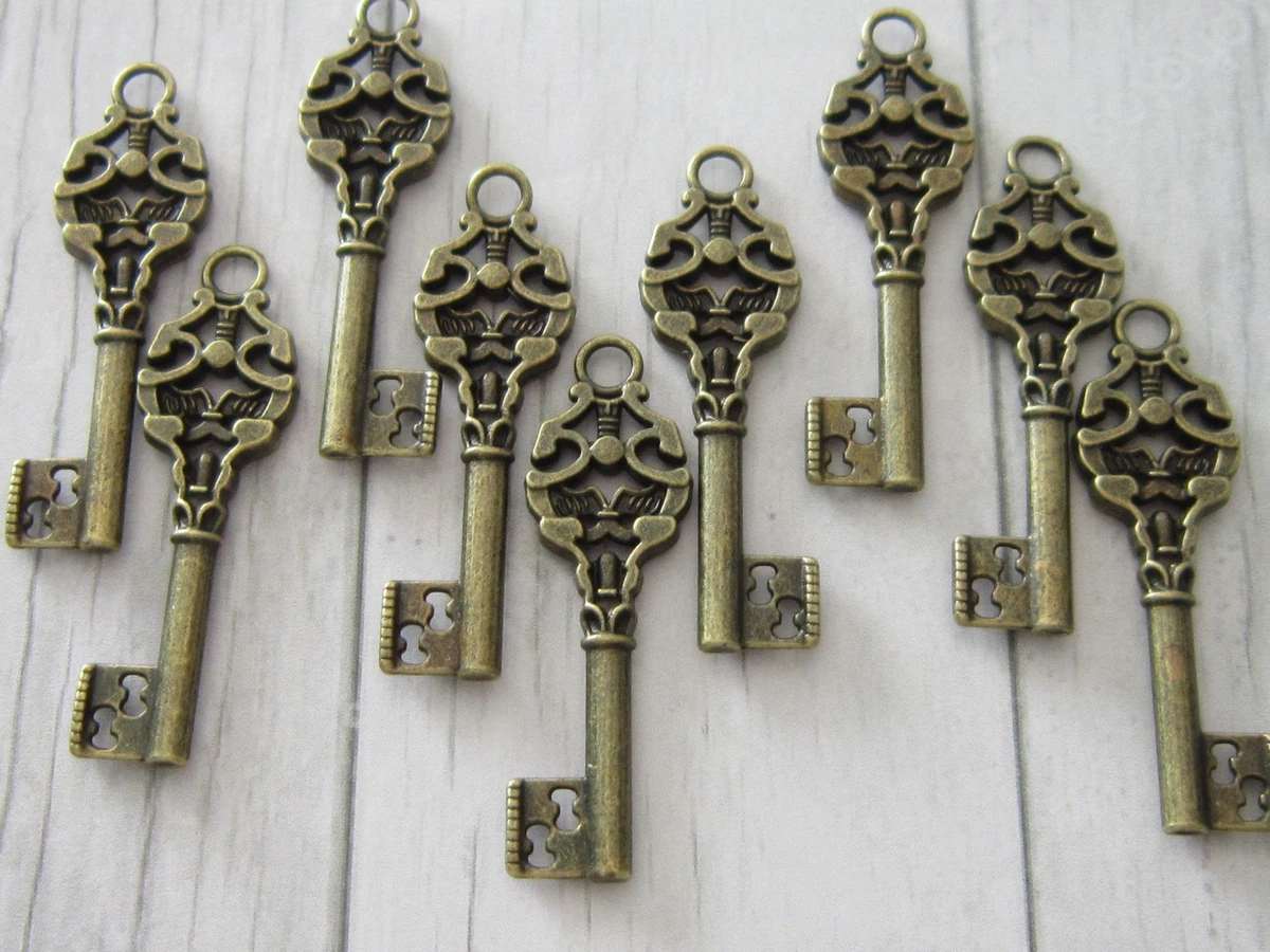 Vintage Style Ornate Steampunk Antique Bronze Metal Key Charm DIY Whole 10  Pcs | eBay