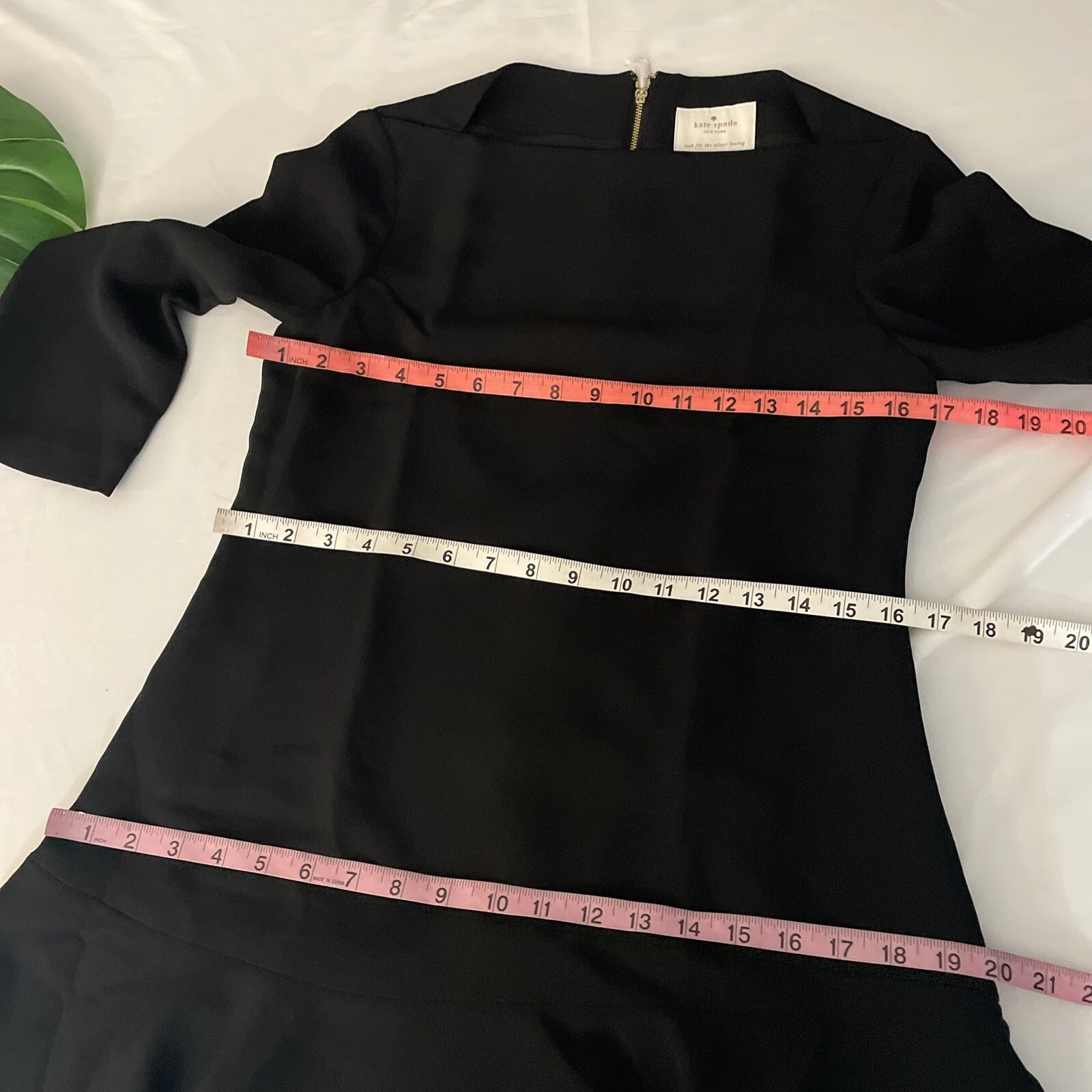 Mini abito nuovo con etichette $348 kate spade new york [2] balza crepe nero #G1015