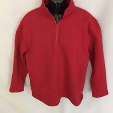 Tommy Hilfiger Sweatshirt Mens 1/4 Zip Pullover Sz L Red LS Logo Vintage 90's