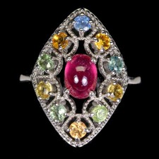 925 Sterling Silver Ring Oval Ruby 7x5mm Sapphire Natural Gemstone Jewelry