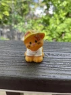 Vintage Fisher Price Little People 1996 Orange Cat Yellow Construction Hat 2”