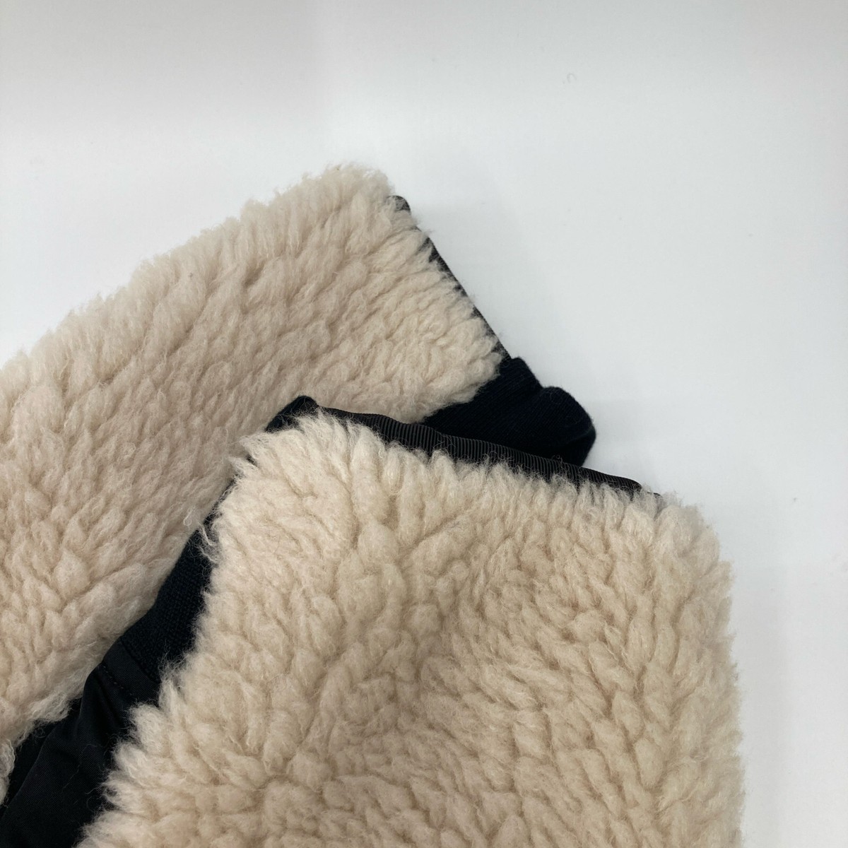 sacai 23AW 23-07012 Black x Ecru Faux Shearling x Nylon Twill Mix  