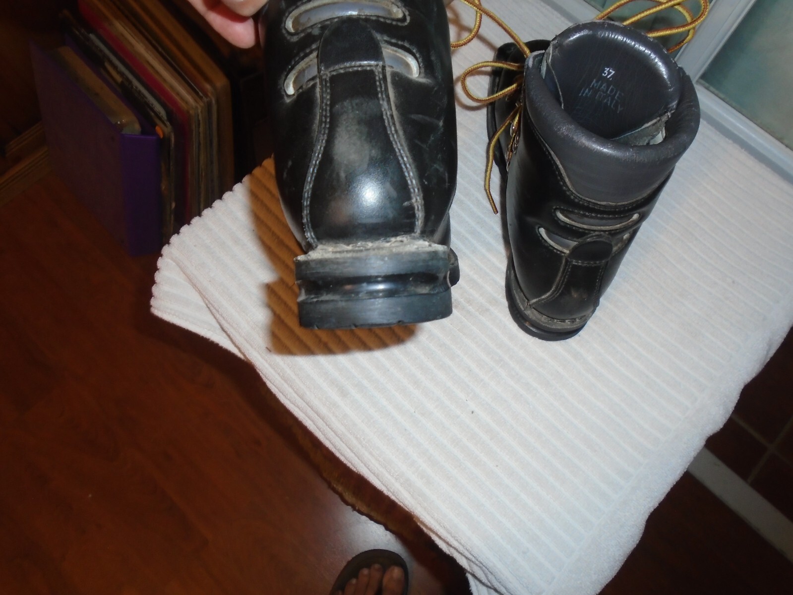 Raichle Vintage Cross Country Ski Boots Black Leather Size 37 made in