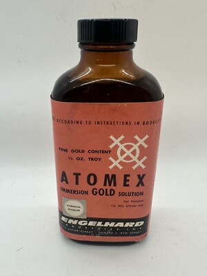 Gold 1/2 Troy Ounce  Immersion  Solution Vintage Atomex Engelhard FREE SHIPPING