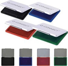 Q CONNECT RUBBER STAMP INK PAD - LARGE - 126x81MM - BLACK / RED / BLUE or GREEN