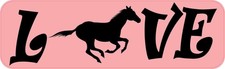 10x3 Love Horse Bumper Sticker Vinyl Stickers Pet Animal Car Truck Trailer Decal