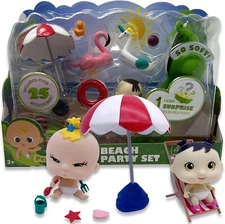 Pea Pod Babies Beach Party Set Including Two Mini Collectible Dolls, Assorted