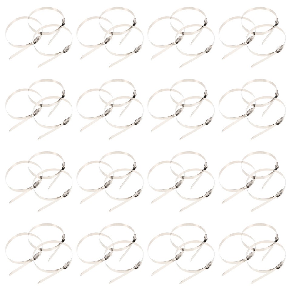 100 Pcs Fuel Line Zip Ties Self Locking Wraps Stainless Steel Cable