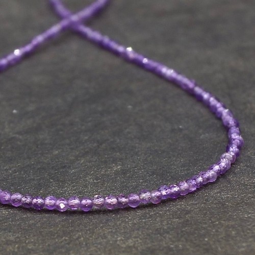Amethyst Februar Geburtsstein facettierte runde Edelstein Perlen Damen Halske... - Bild 9 von 12