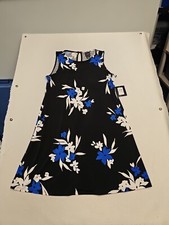 Jessica Howard Swing Dress Navy Floral Blue 10 Sleeveless Size 10 New
