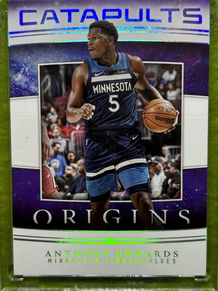 Anthony Edwards SILVER PRIZM HOLO SP CARD 2023 Panini Origins CATAPULTS T Wolves - Image 3 of 4